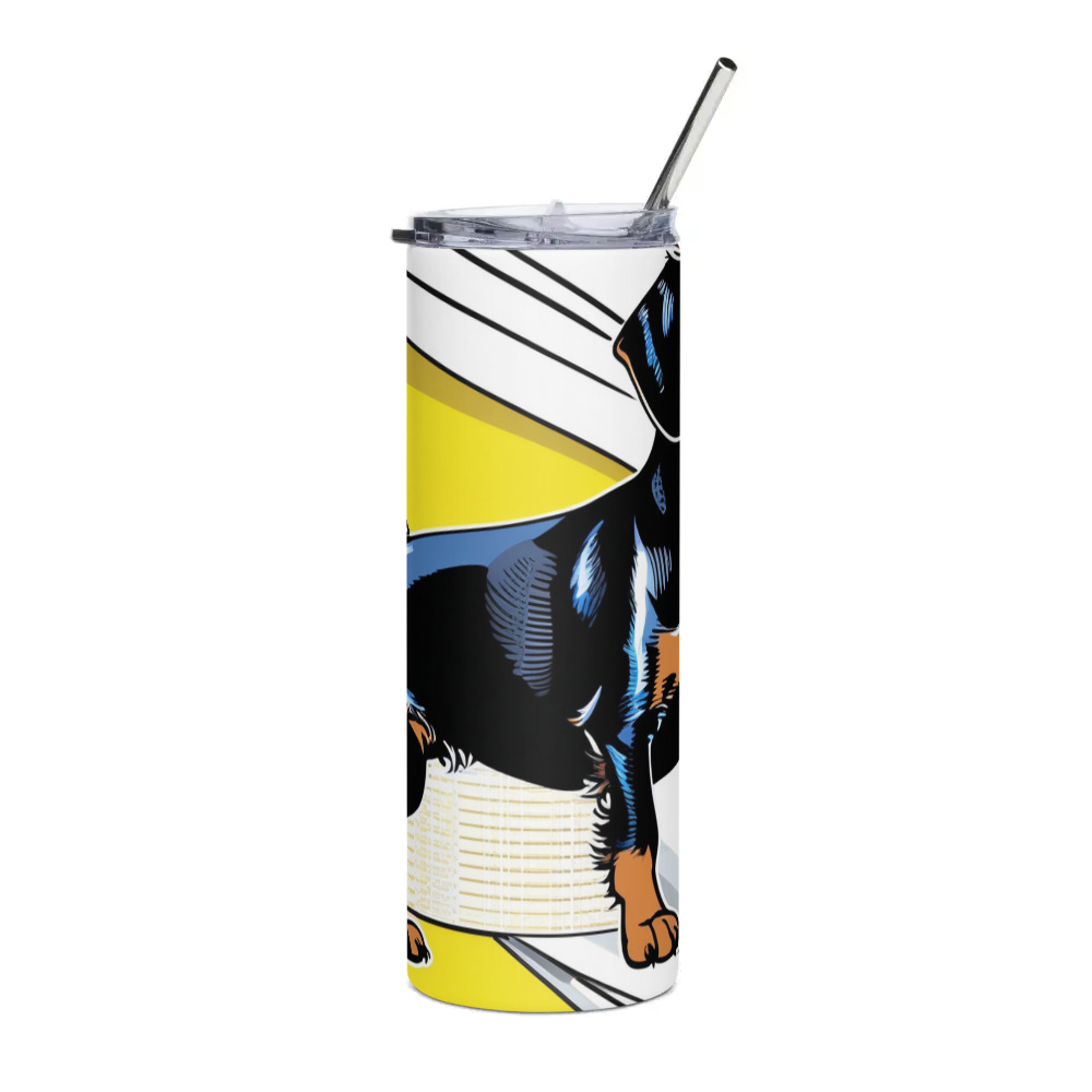 PugMug Custom Black Dachshund Stainless Steel Tumbler