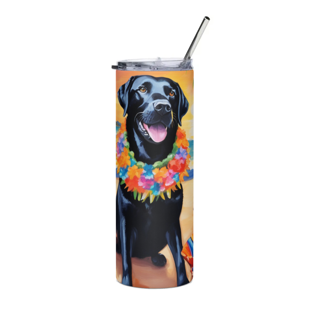 PugMug Custom Black Labrador Retriever Stainless Steel Tumbler
