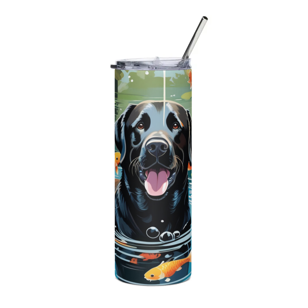 PugMug Custom Black Labrador Retriever Stainless Steel Tumbler