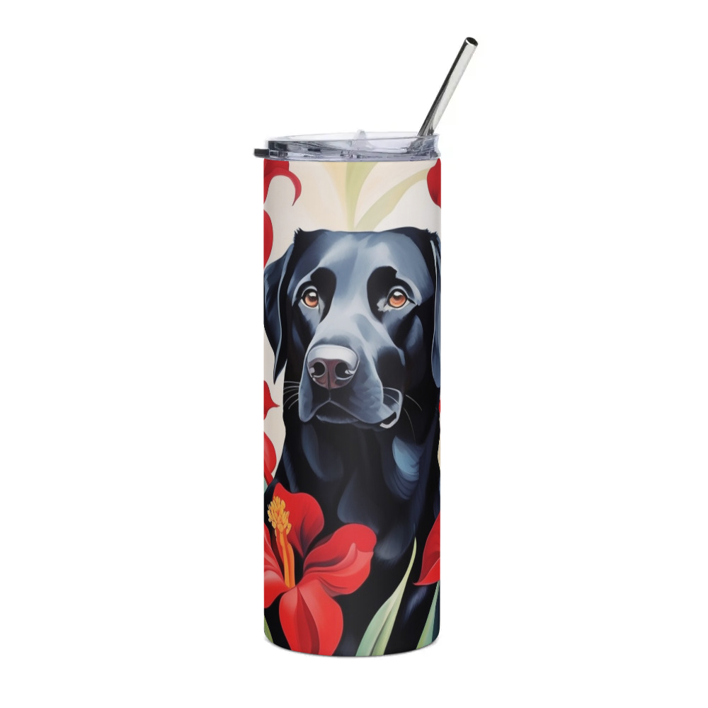 PugMug Custom Black Labrador Retriever Stainless Steel Tumbler
