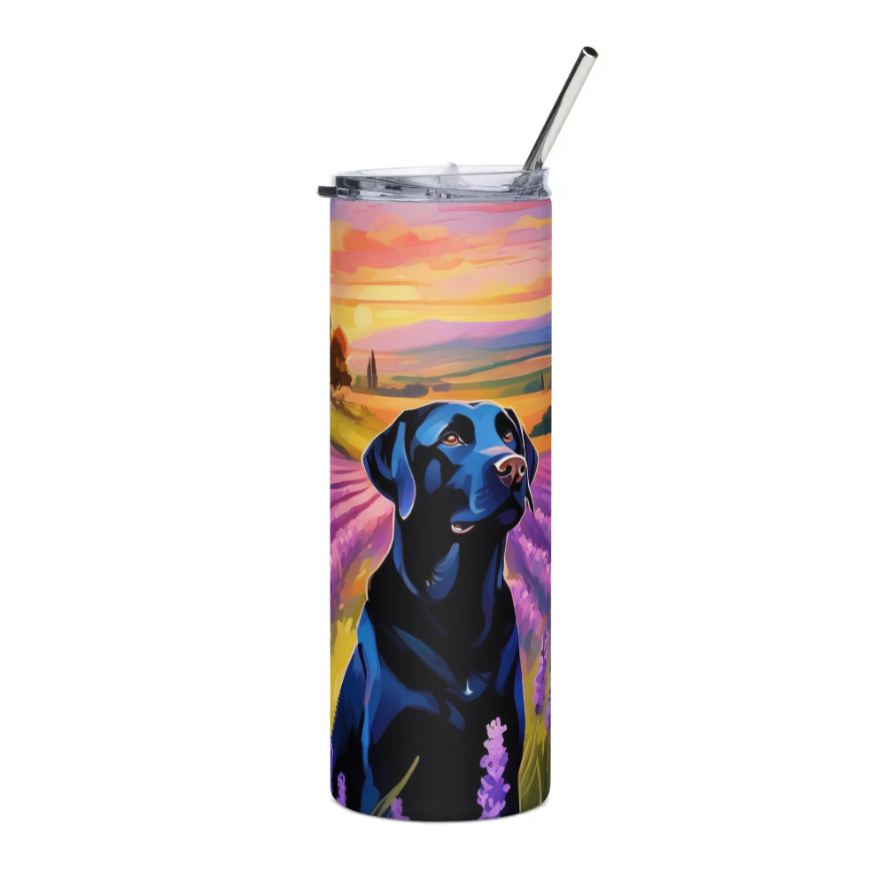 PugMug Custom Black Labrador Retriever Stainless Steel Tumbler