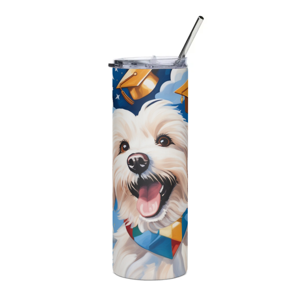 PugMug Custom White Havanese Dog Stainless Steel Tumbler