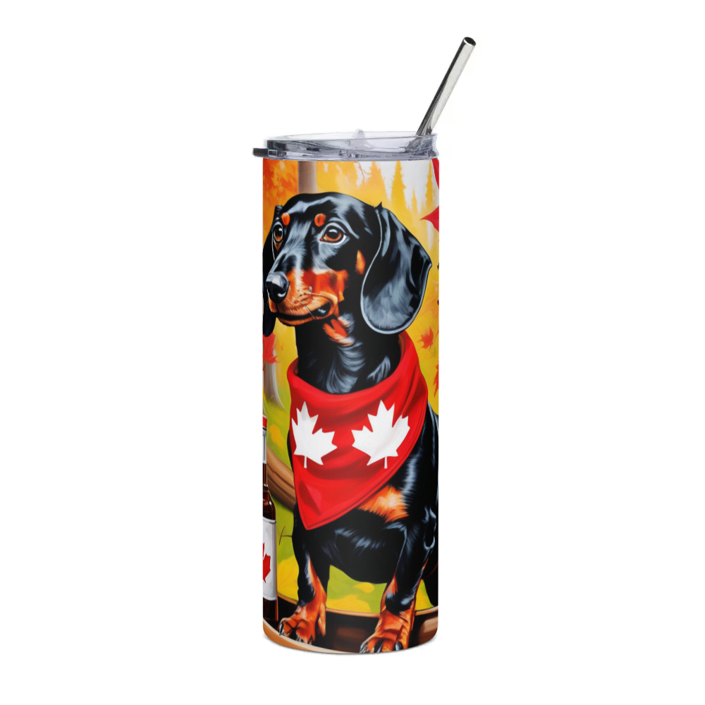 PugMug Custom Black Dachshund Stainless Steel Tumbler
