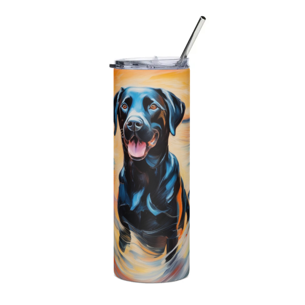 PugMug Custom Black Labrador Retriever Stainless Steel Tumbler