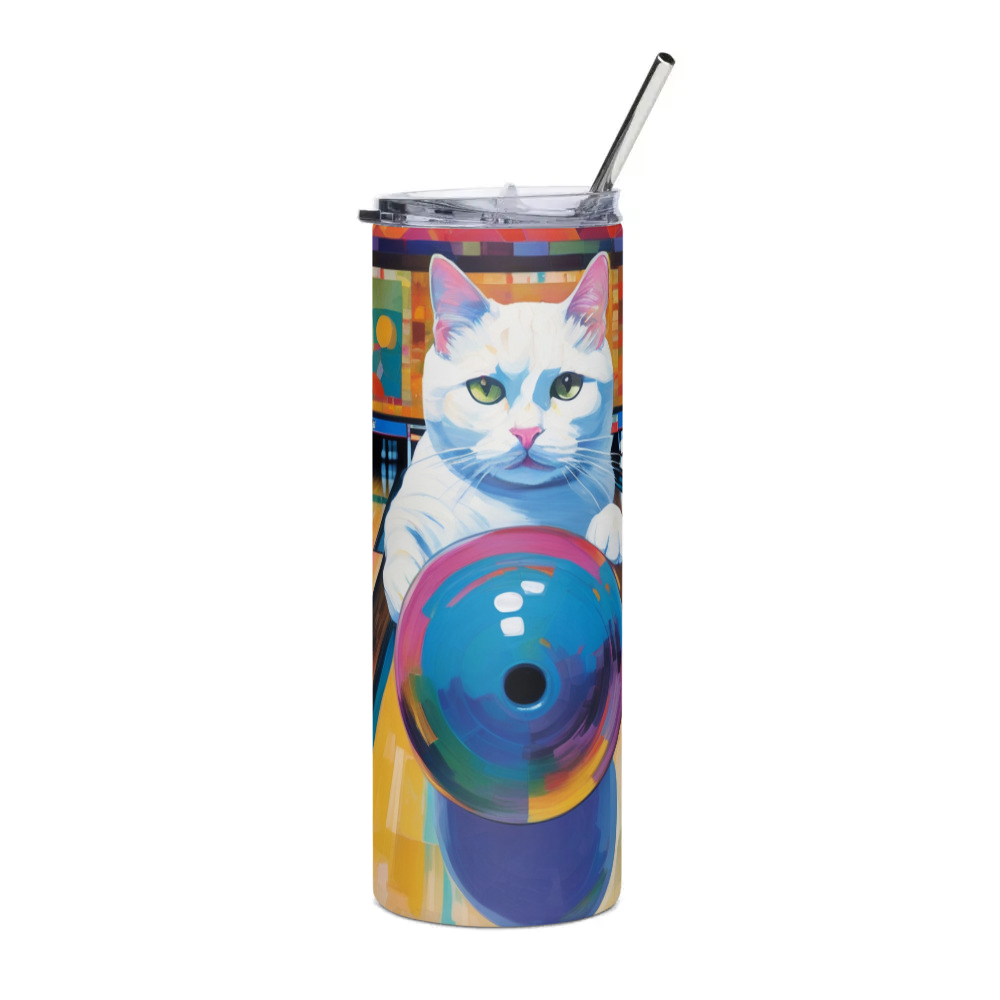 PugMug Custom White Companion Cat Stainless Steel Tumbler