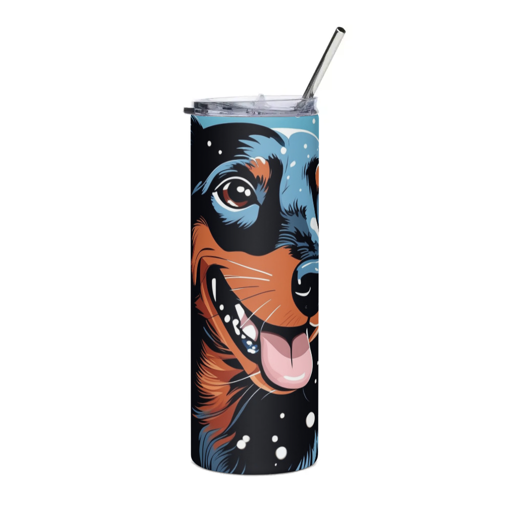 PugMug Custom Black Dachshund Stainless Steel Tumbler