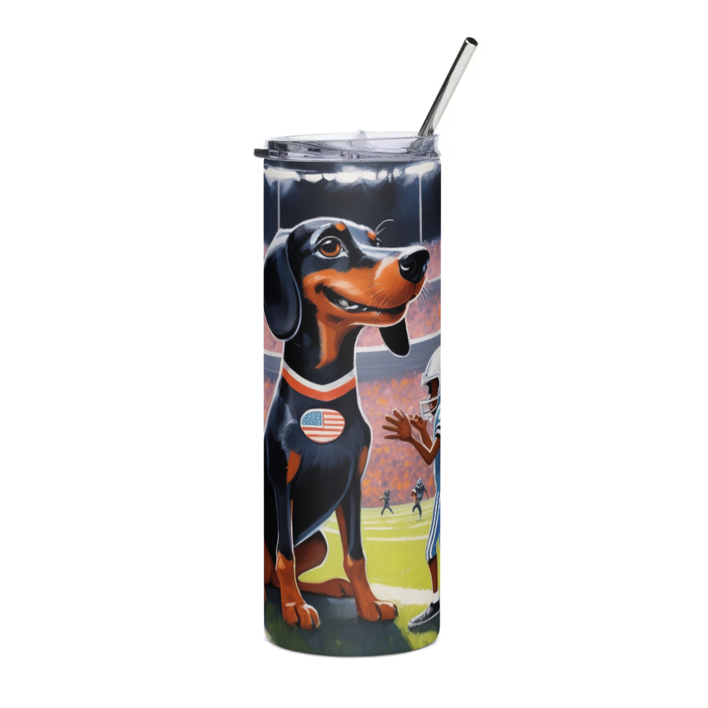 PugMug Custom Black Dachshund Stainless Steel Tumbler