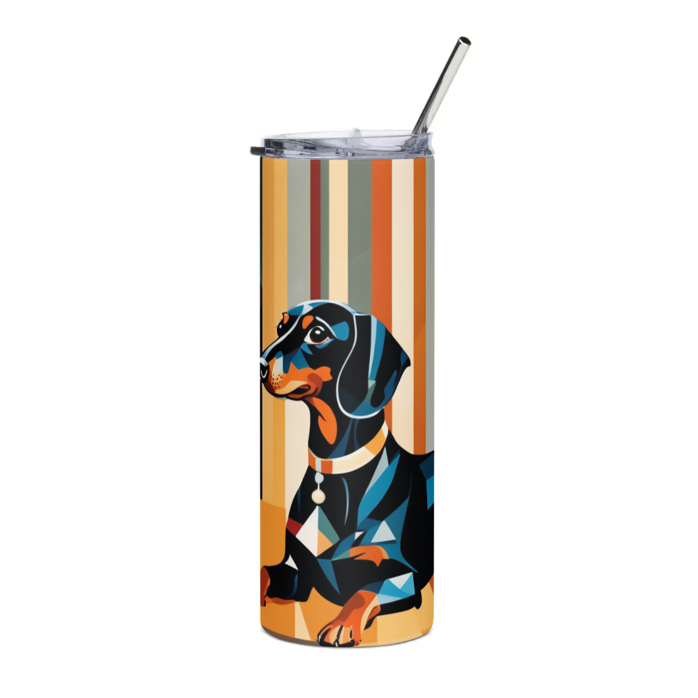 PugMug Custom Black Dachshund Stainless Steel Tumbler