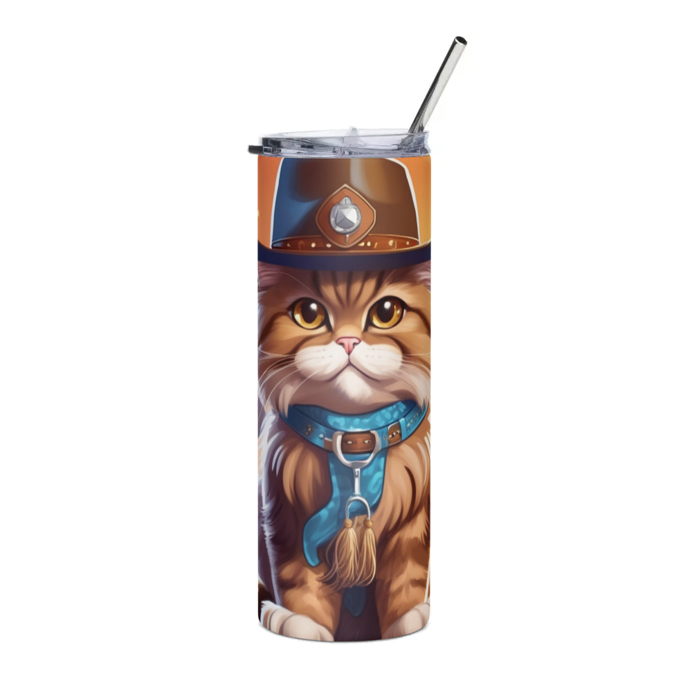 PugMug Custom Tabby Persian Cat Stainless Steel Tumbler