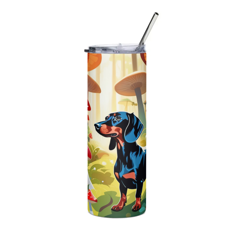 PugMug Custom Black Dachshund Stainless Steel Tumbler