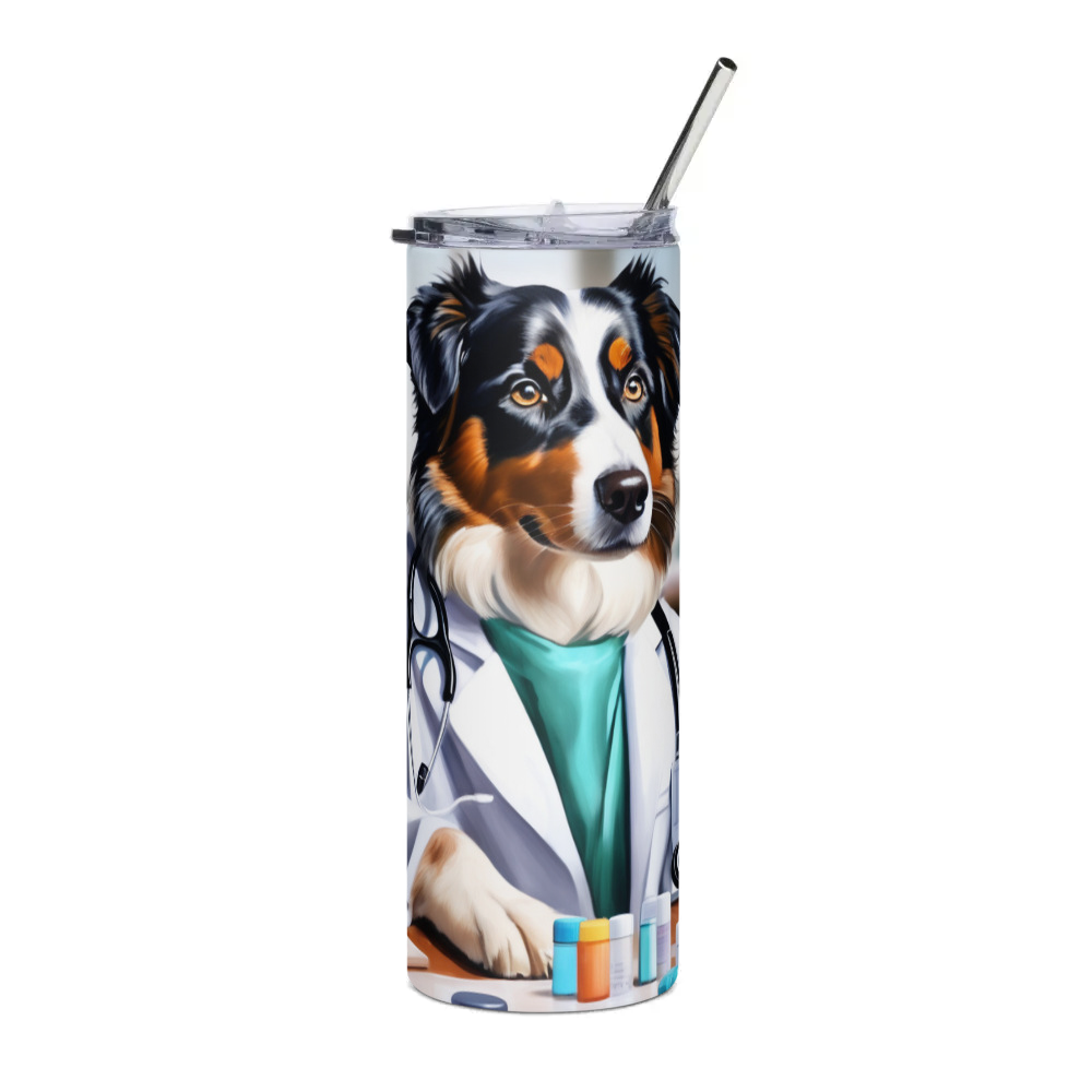 PugMug Custom Australian Shepherd Dog Stainless Steel Tumbler
