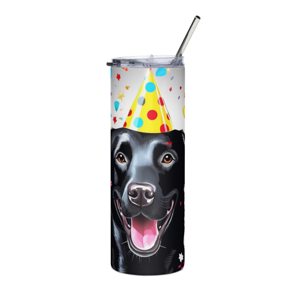 PugMug Custom Black Labrador Retriever Stainless Steel Tumbler