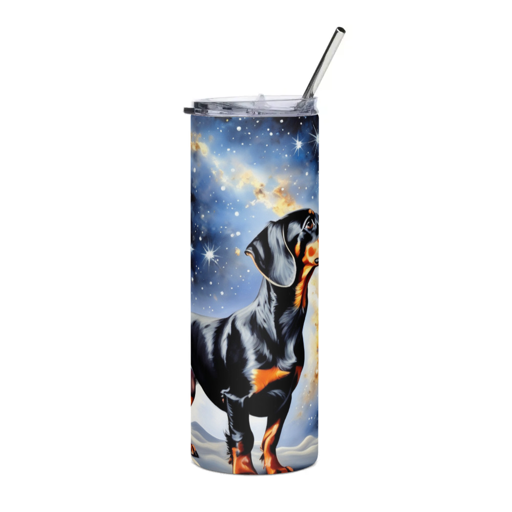 PugMug Custom Black Dachshund Stainless Steel Tumbler