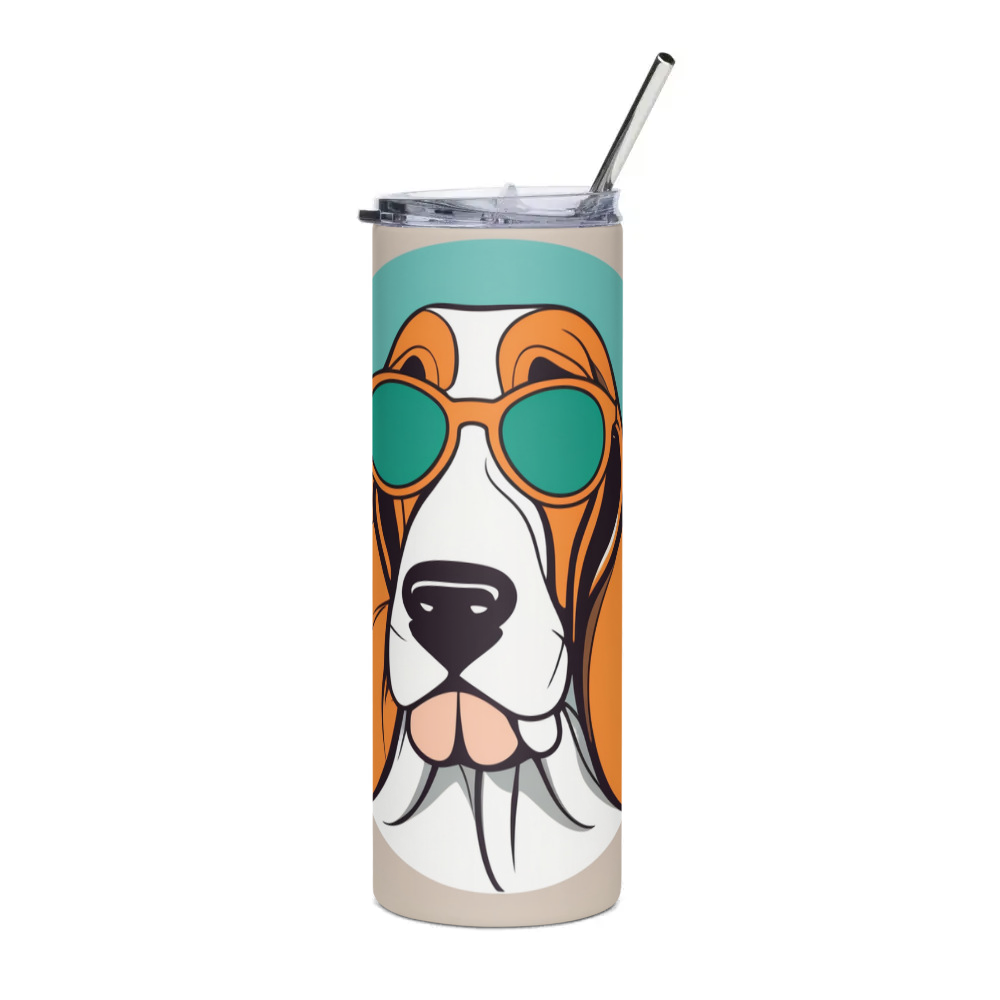 PugMug Custom Basset Hound Stainless Steel Tumbler