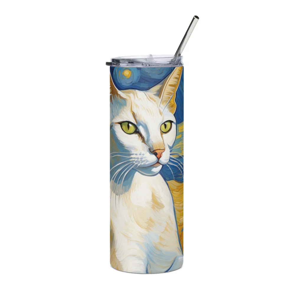 PugMug Custom White Abyssinian Cat Stainless Steel Tumbler