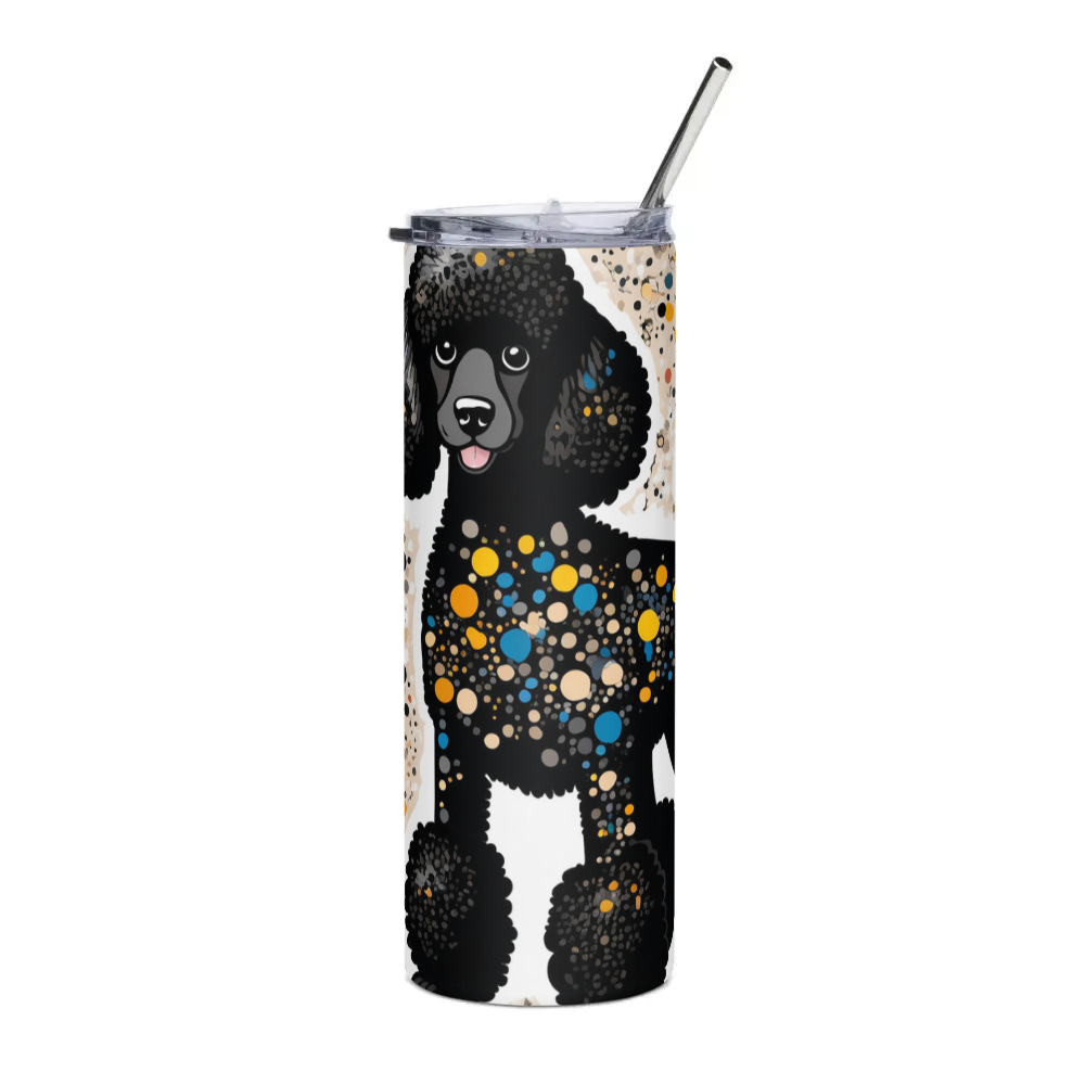 PugMug Custom Black Poodle Stainless Steel Tumbler