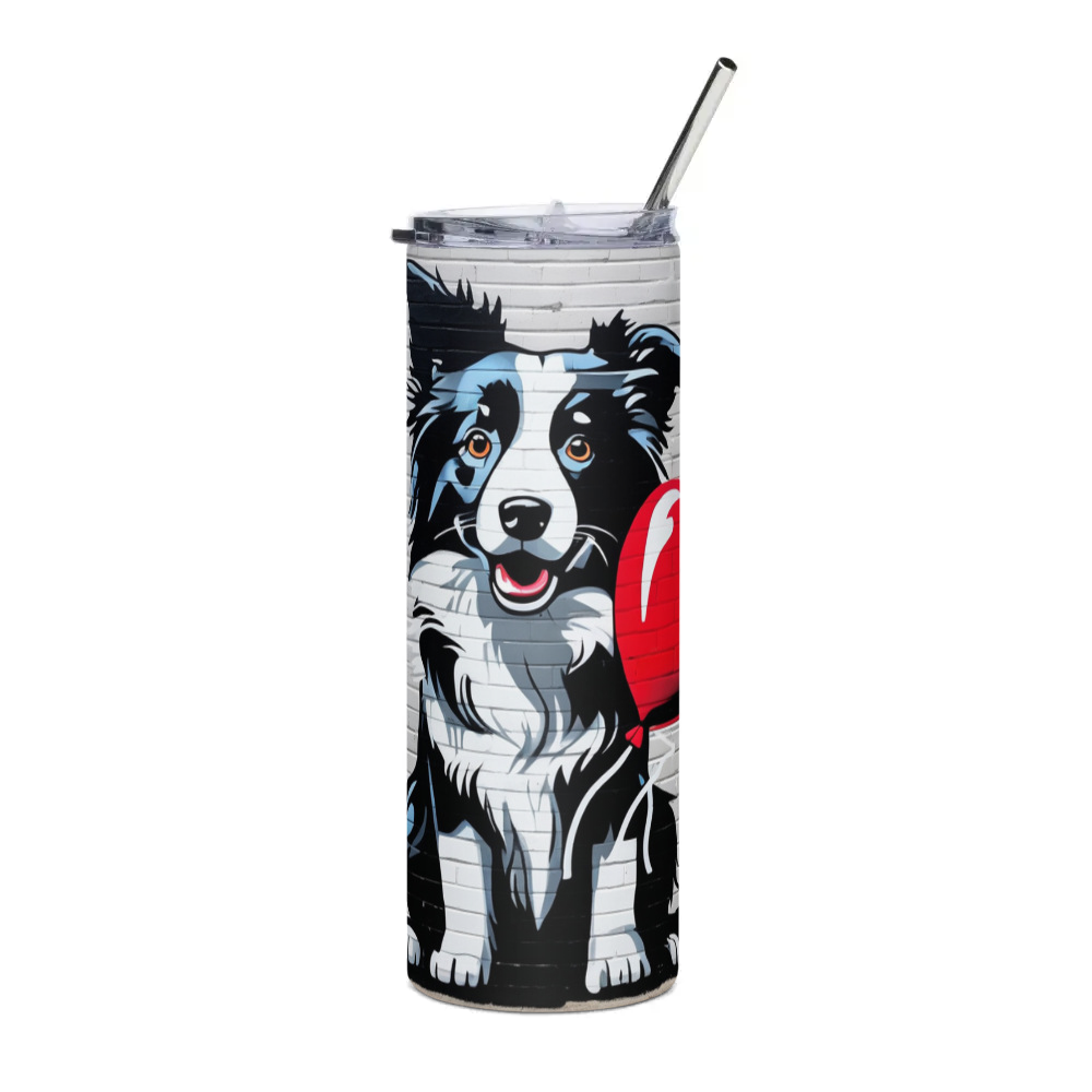 PugMug Custom Border Collie Stainless Steel Tumbler