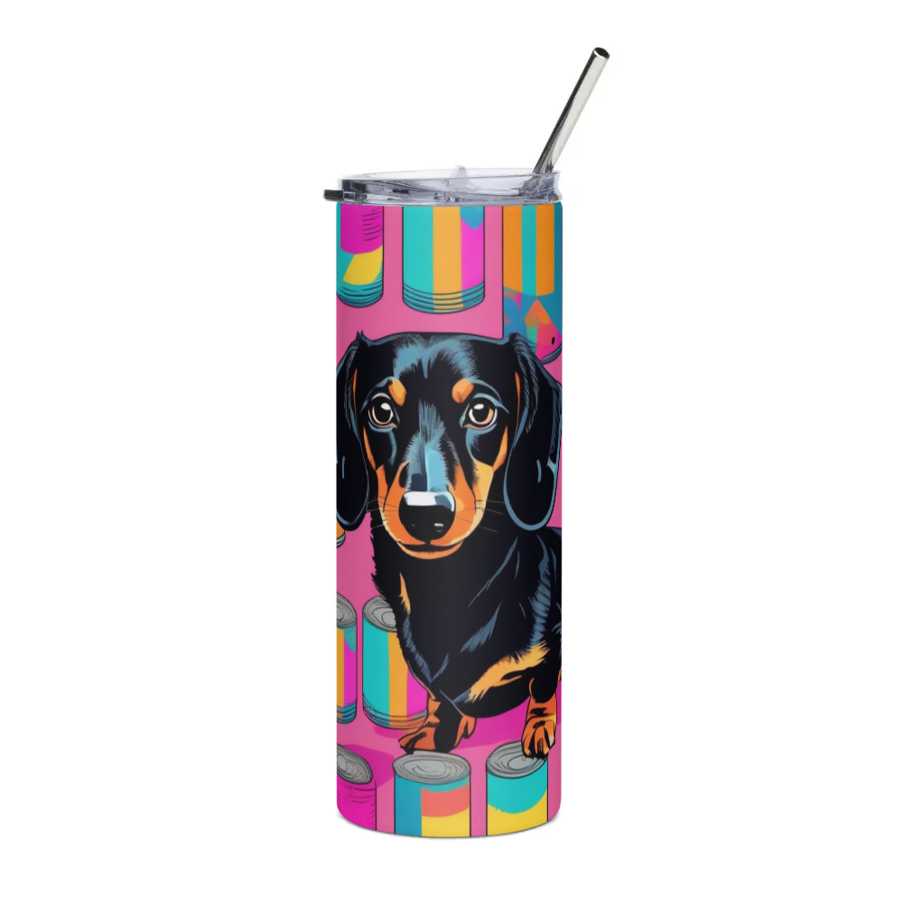 PugMug Custom Black Dachshund Stainless Steel Tumbler