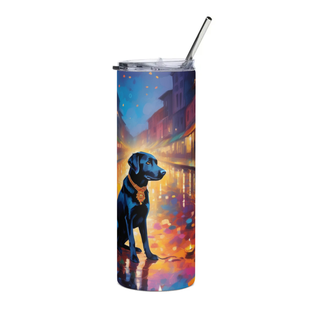 PugMug Custom Black Labrador Retriever Stainless Steel Tumbler