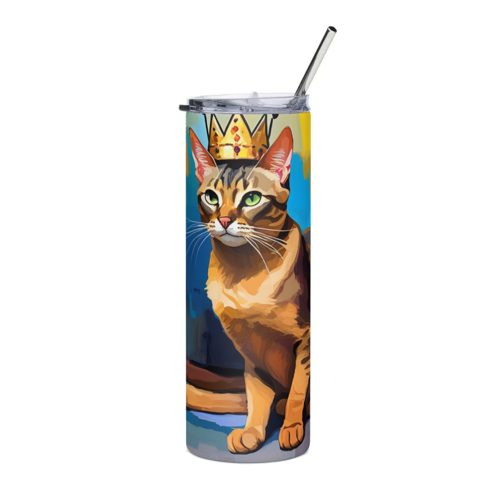 PugMug Custom Tabby Abyssinian Cat Stainless Steel Tumbler