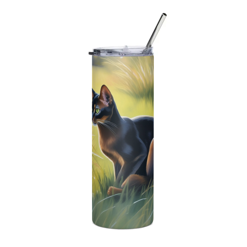 PugMug Custom Black Abyssinian Cat Stainless Steel Tumbler
