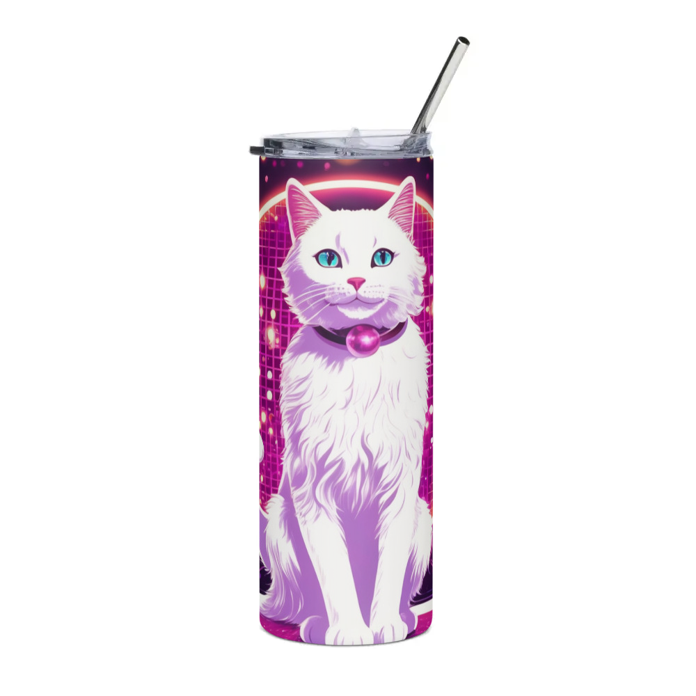 PugMug Custom White Companion Cat Stainless Steel Tumbler