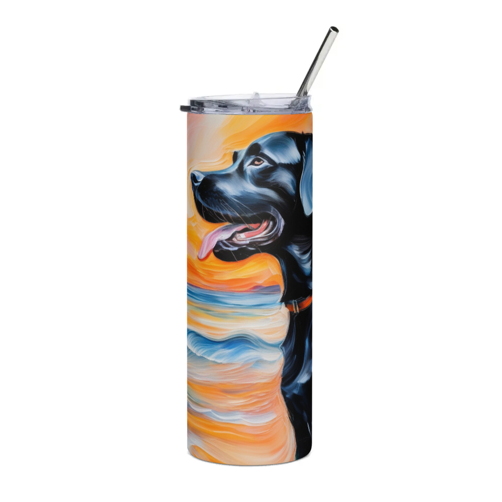 PugMug Custom Black Labrador Retriever Stainless Steel Tumbler