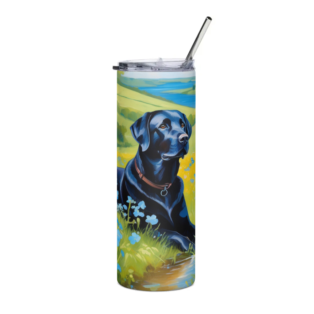 PugMug Custom Black Labrador Retriever Stainless Steel Tumbler