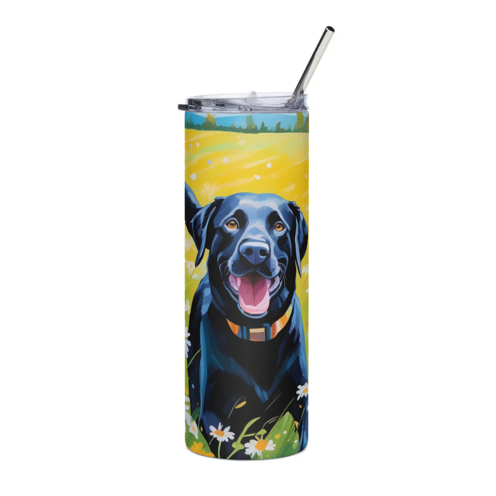 PugMug Custom Black Labrador Retriever Stainless Steel Tumbler