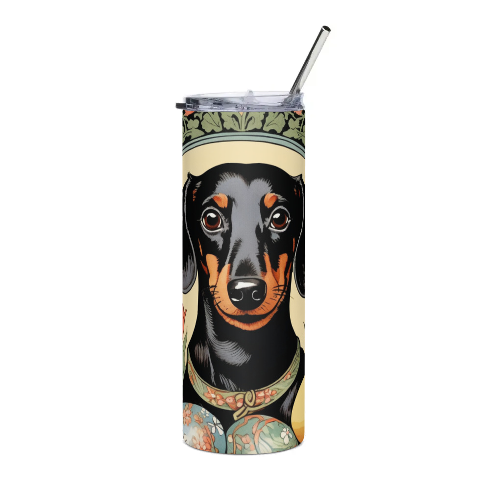 PugMug Custom Black Dachshund Stainless Steel Tumbler