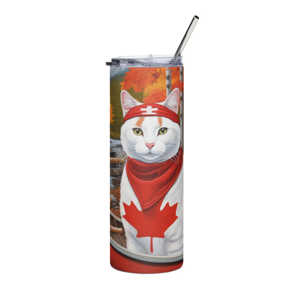 PugMug Custom White Companion Cat Stainless Steel Tumbler