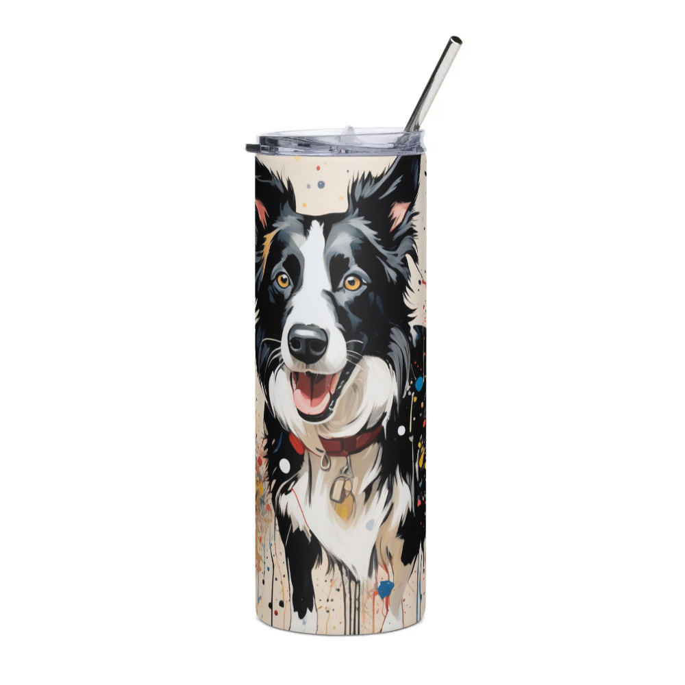 PugMug Custom Border Collie Stainless Steel Tumbler