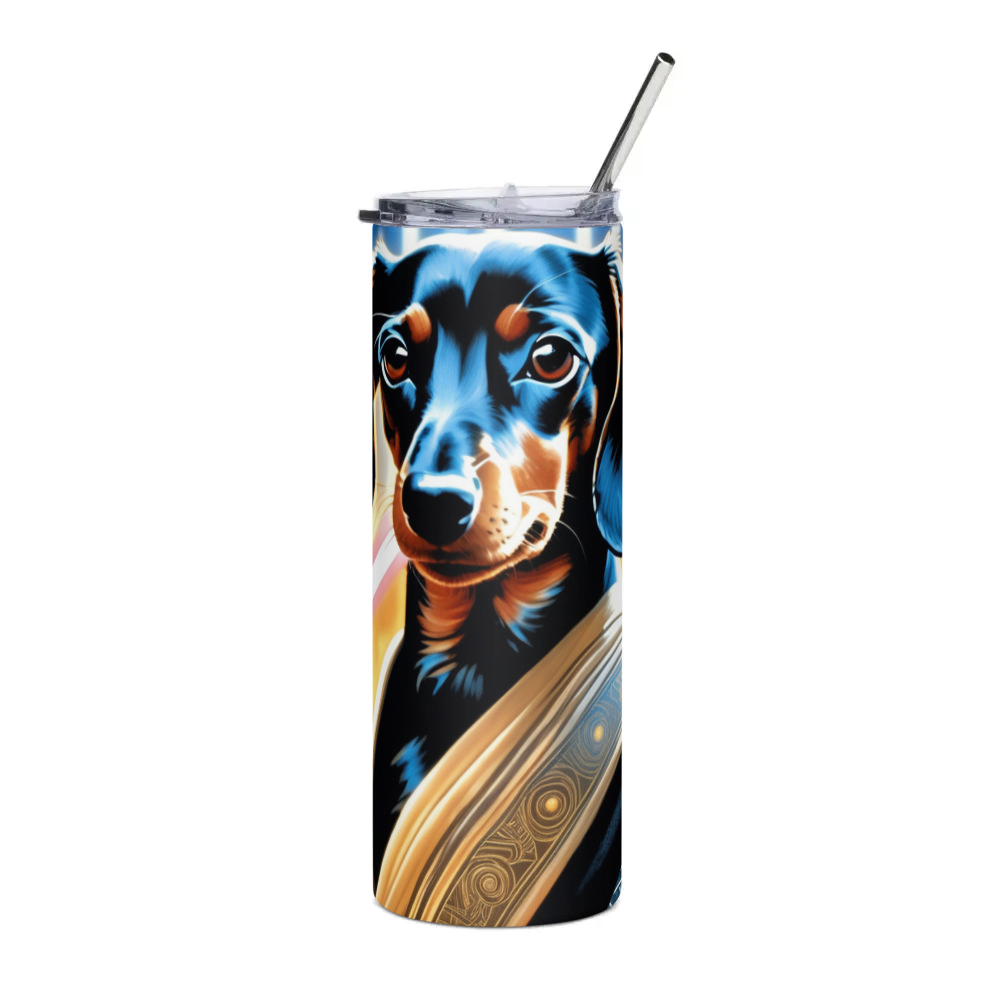 PugMug Custom Black Dachshund Stainless Steel Tumbler