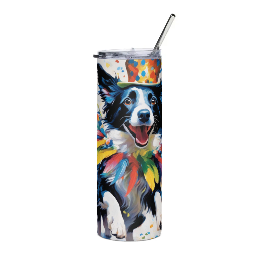 PugMug Custom Border Collie Stainless Steel Tumbler