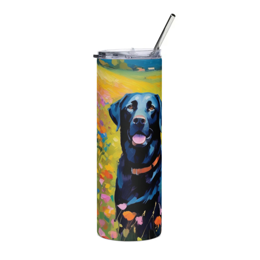 PugMug Custom Black Labrador Retriever Stainless Steel Tumbler