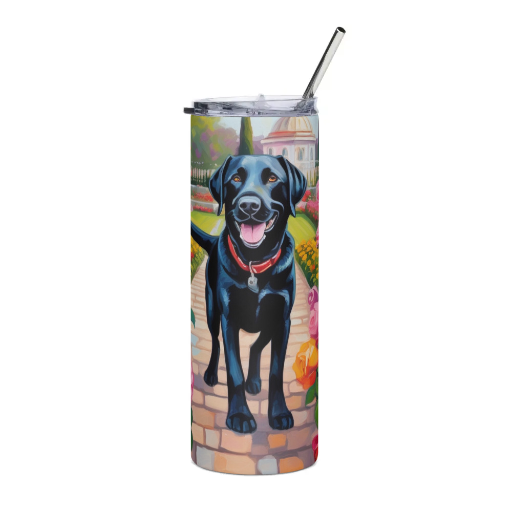 PugMug Custom Black Labrador Retriever Stainless Steel Tumbler