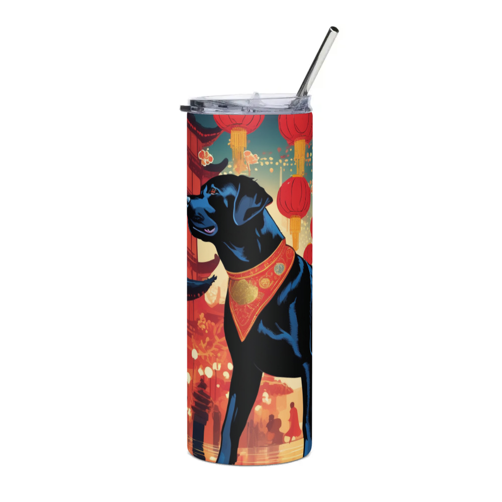 PugMug Custom Black Labrador Retriever Stainless Steel Tumbler