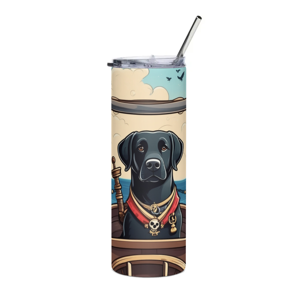 PugMug Custom Black Labrador Retriever Stainless Steel Tumbler