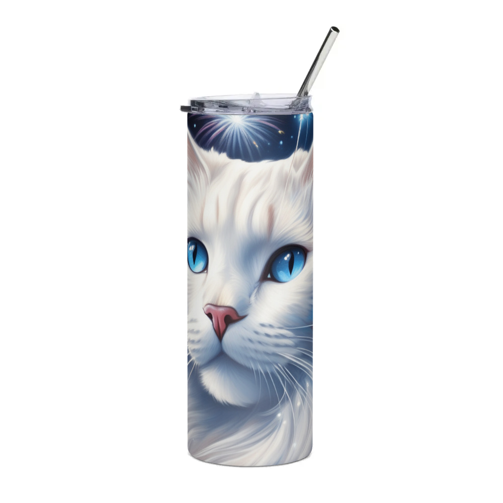 PugMug Custom White Ragdoll Cat Stainless Steel Tumbler