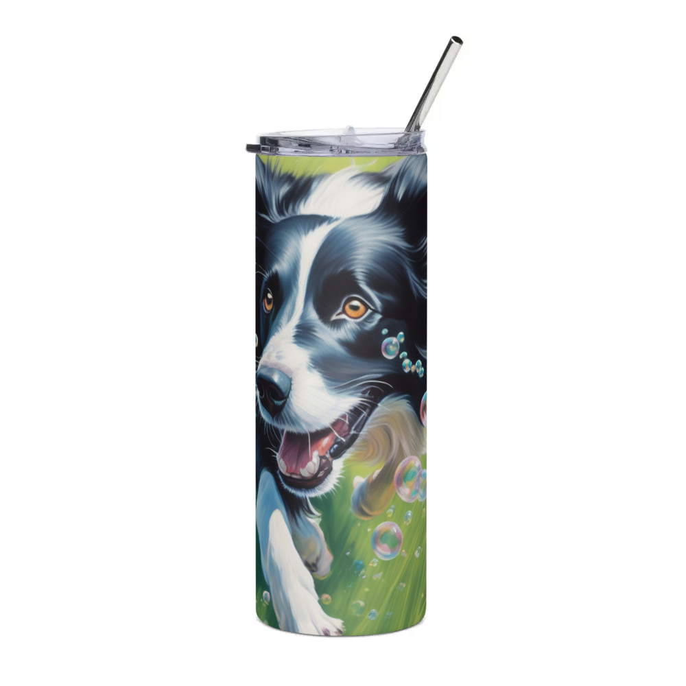 PugMug Custom Border Collie Stainless Steel Tumbler
