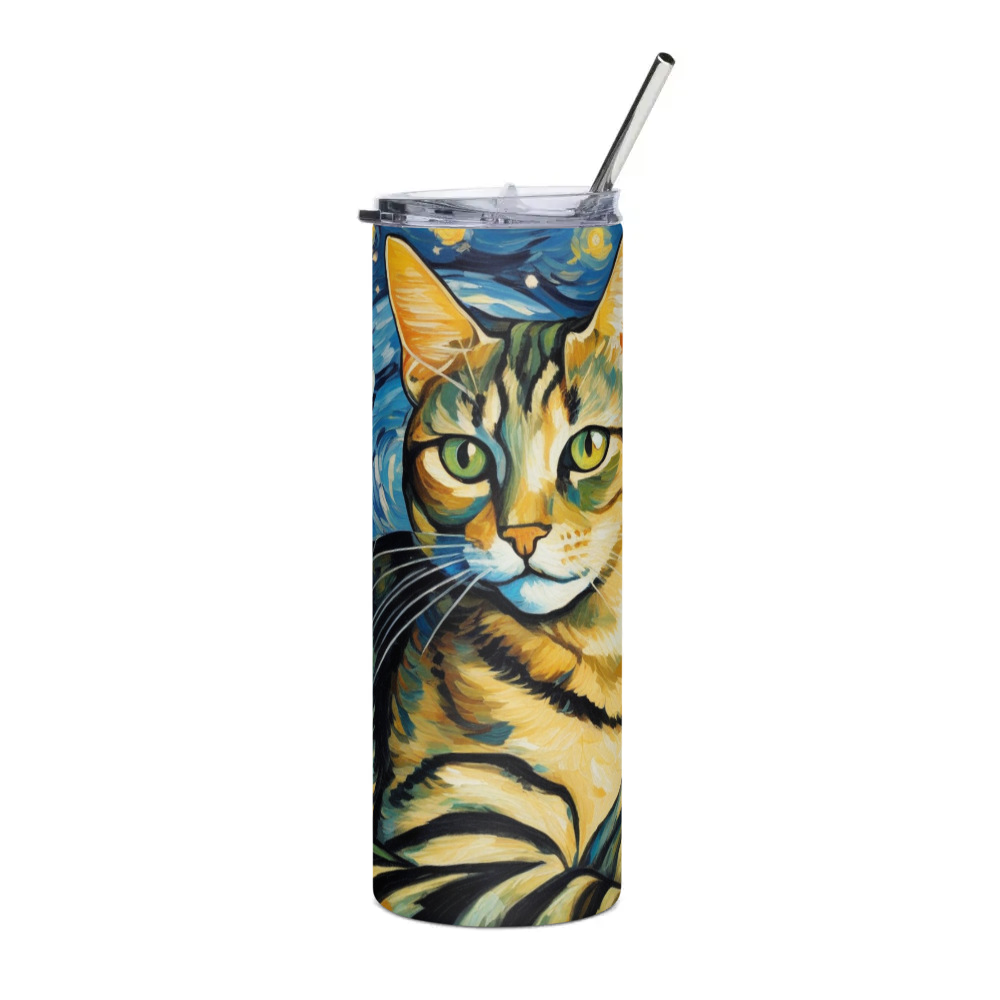 PugMug Custom Tabby Companion Cat Stainless Steel Tumbler