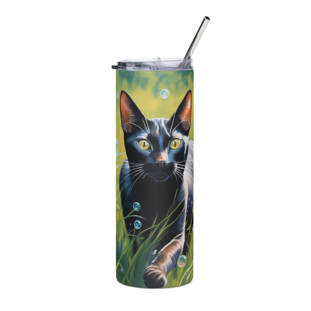 PugMug Custom Black Abyssinian Cat Stainless Steel Tumbler