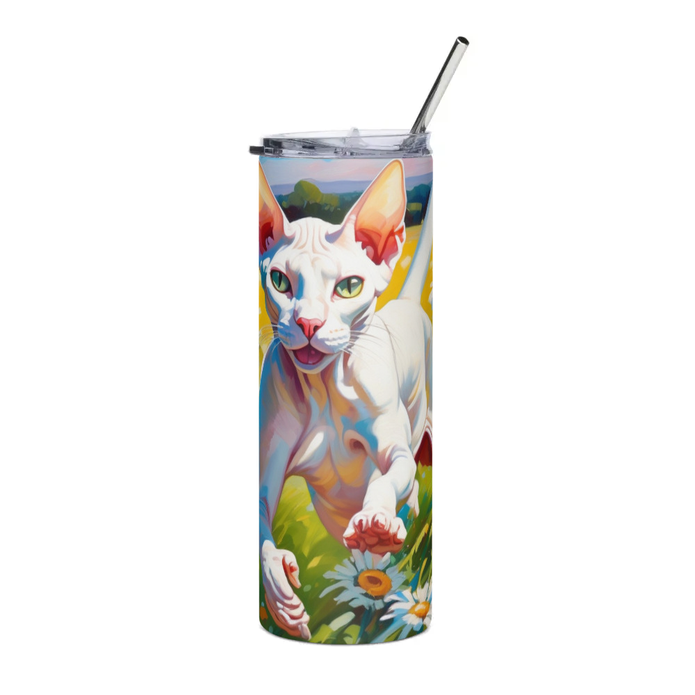 PugMug Custom White Sphynx Cat Stainless Steel Tumbler