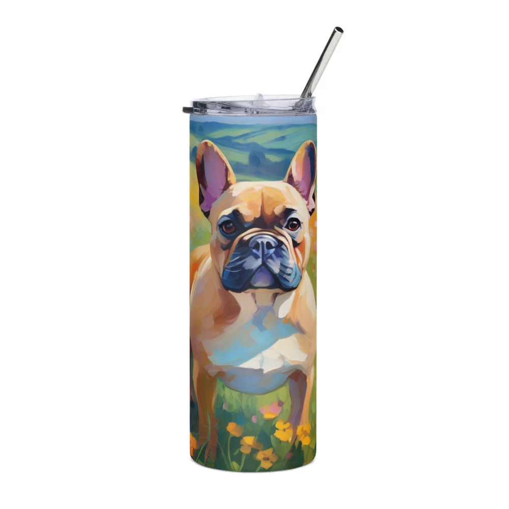 PugMug Custom Tan French Bulldog Stainless Steel Tumbler
