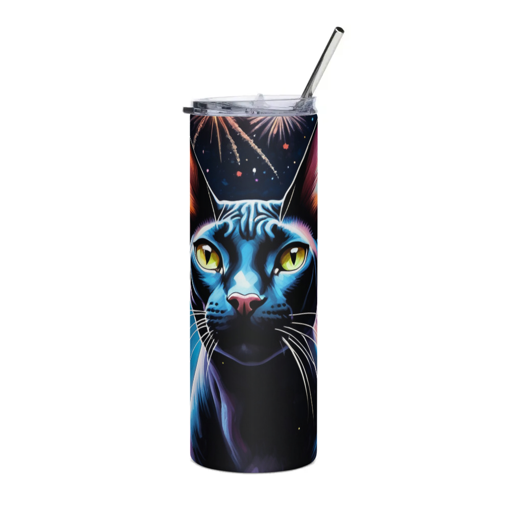 PugMug Custom Black Sphynx Cat Stainless Steel Tumbler