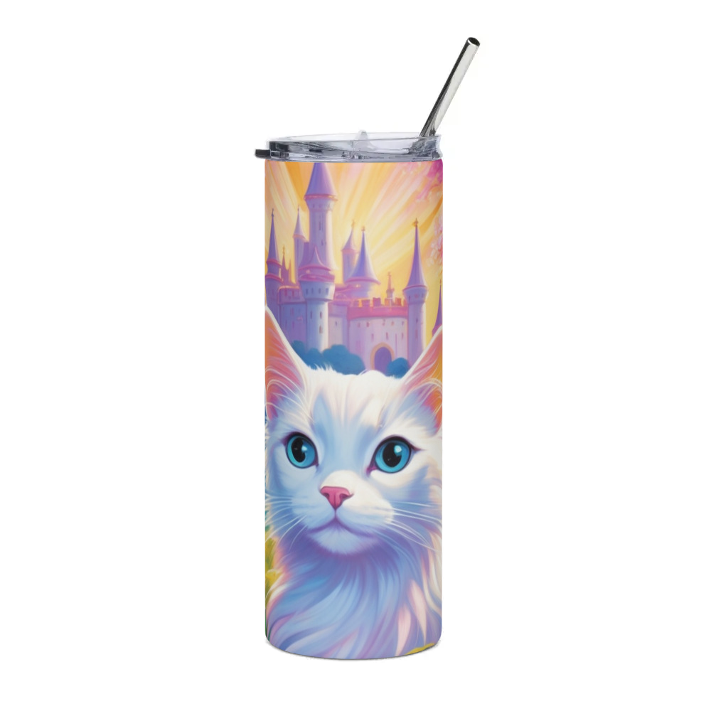 PugMug Custom White Companion Cat Stainless Steel Tumbler