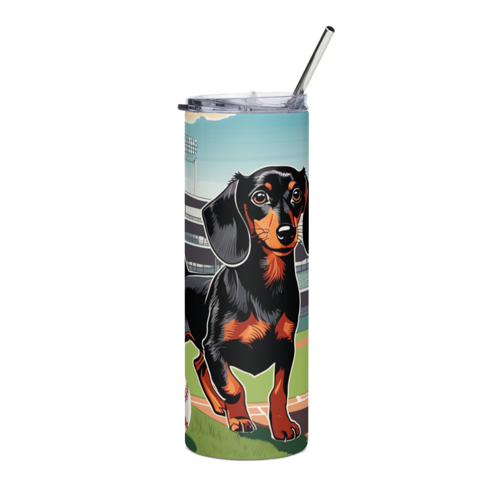 PugMug Custom Black Dachshund Stainless Steel Tumbler