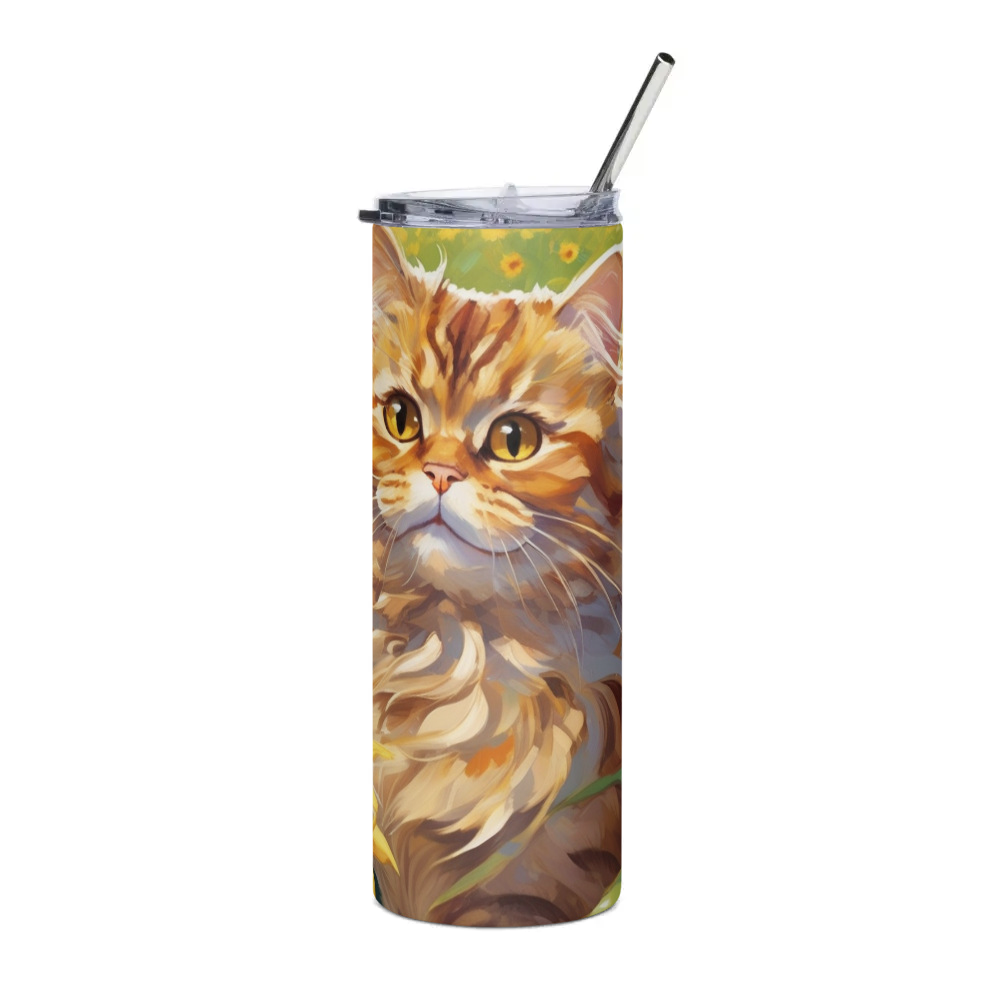 PugMug Custom Tabby Persian Cat Stainless Steel Tumbler