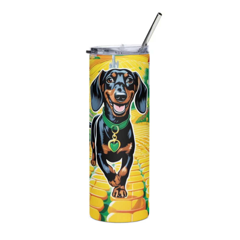 PugMug Custom Black Dachshund Stainless Steel Tumbler