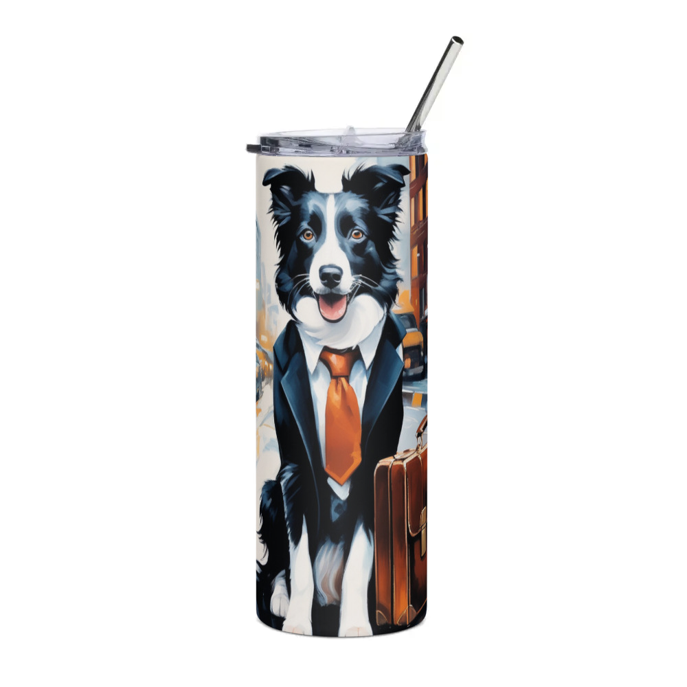 PugMug Custom Border Collie Stainless Steel Tumbler